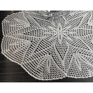 Vintage 1950 Crochet Knit Doily Pattern  ABSTRACT FLOWER Tatted Hairpin 17"